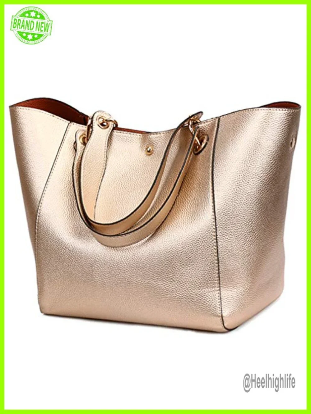 Large Capacity Faux Leather Work Tote Bag with Removable Shoulder Strap